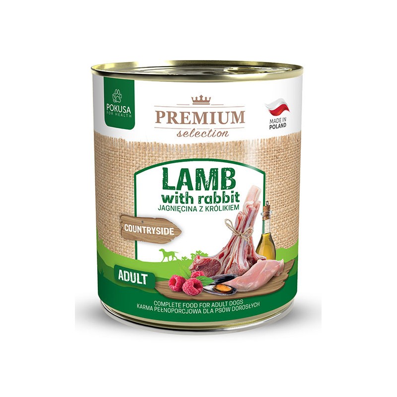 POKUSA Premium Selection Adult Jagnięcina z królikiem 800g