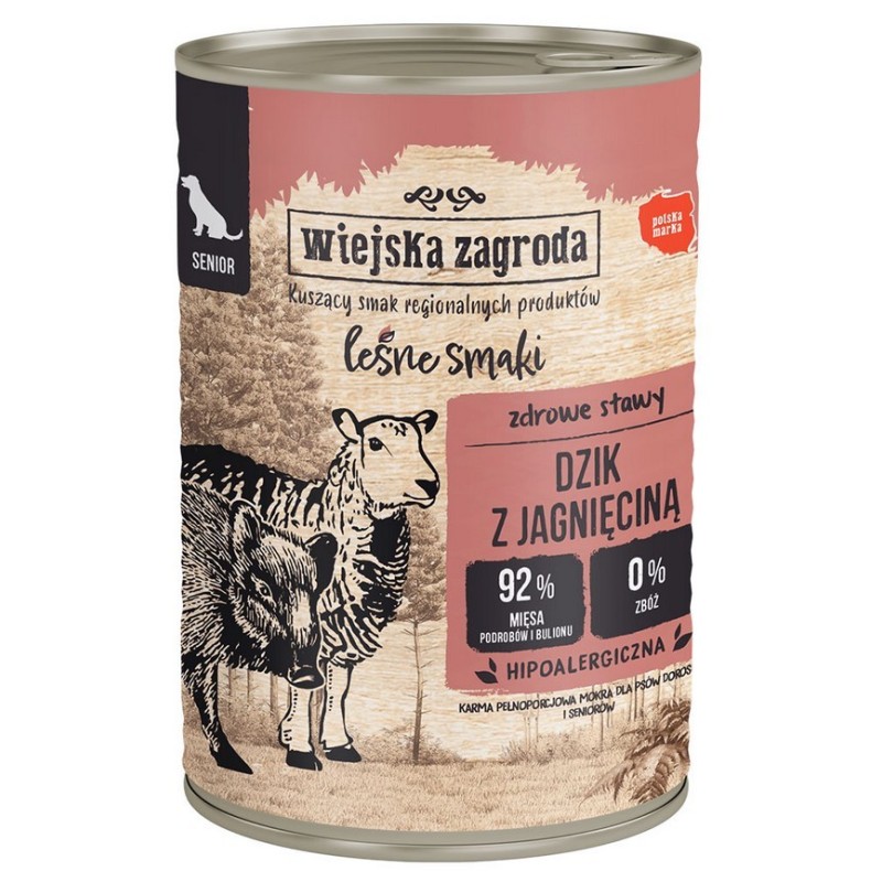 WIEJSKA ZAGRODA Senior Leśne smaki - Dzik z jagnięciną 800g
