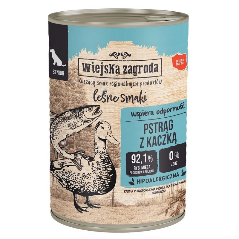 WIEJSKA ZAGRODA Senior Leśne smaki - Pstrąg z kaczką 400g