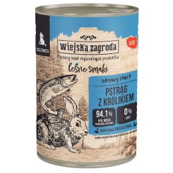 WIEJSKA ZAGRODA dla szczeniąt Leśne smaki - Pstrąg z królikiem 400g