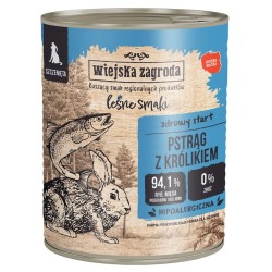 WIEJSKA ZAGRODA dla szczeniąt Leśne smaki - Pstrąg z królikiem 400g