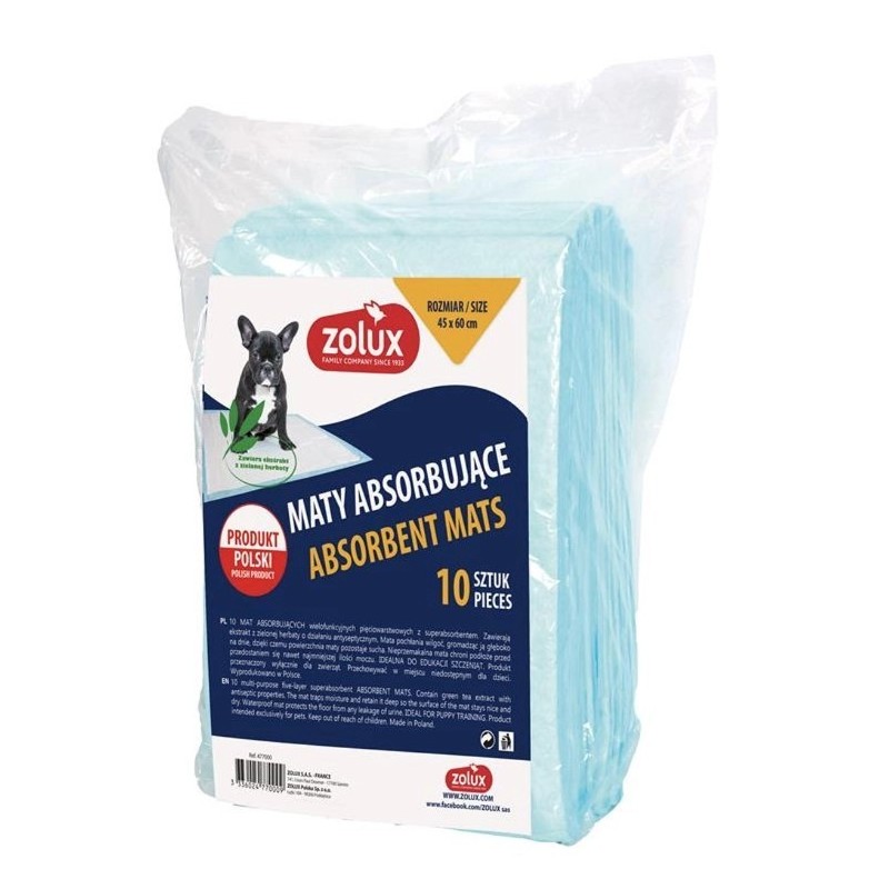 ZOLUX Maty absorbujące do nauki czystości 10 sztuk 45cm x 60cm (10szt.)
