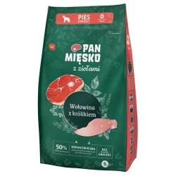 PAN MIĘSKO z Ziołami, Wołowiną i z Królikiem - rozmiar chrupek M 20 kg