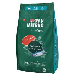PAN MIĘSKO z Ziołami, Wołowiną i z Tuńczykiem - rozmiar chrupek S 20 kg