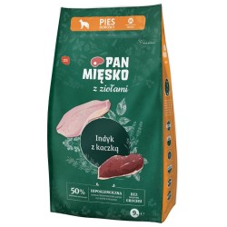 PAN MIĘSKO z Ziołami, Indykiem i z Kaczką - rozmiar chrupek M 20 kg