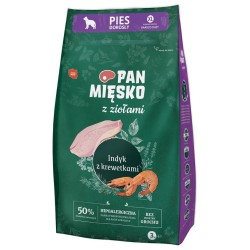 PAN MIĘSKO z Ziołami, Indykiem i z Krewetkami - rozmiar chrupek XL 9 kg