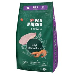 PAN MIĘSKO z Ziołami, Indykiem i z Krewetkami - rozmiar chrupek XL 20 kg