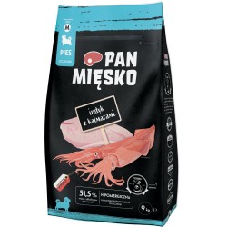 PAN MIĘSKO dla szczeniąt Indyk z kalmarami - rozmiar chrupek M 20 kg