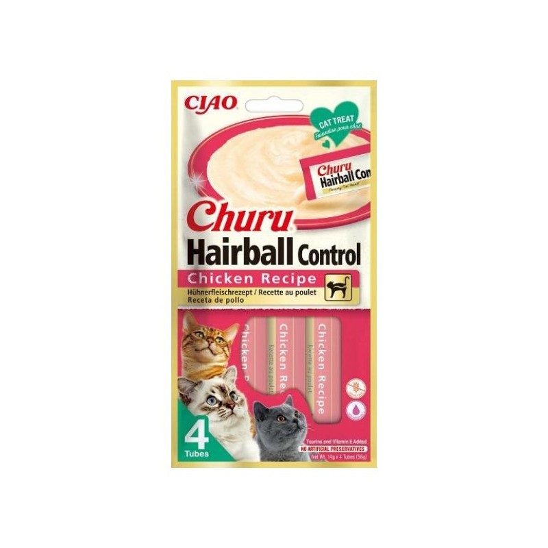 INABA CAT CHURU Hairball Chicken 4x 14g (56g)