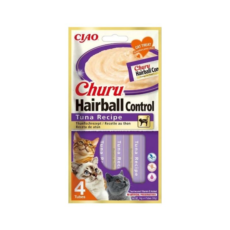 INABA CAT CHURU Hairball Tuna 4x 14g (56g)