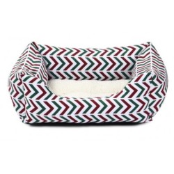 BARRY KING Legowisko dla psa 47 x 37 cm - czerwono/zielone paski