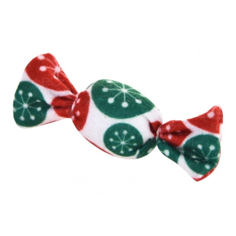 BARRY KING Zabawka dla kota cukierek pluszowy 4 x 9 cm - czerwone/zielone kwiaty