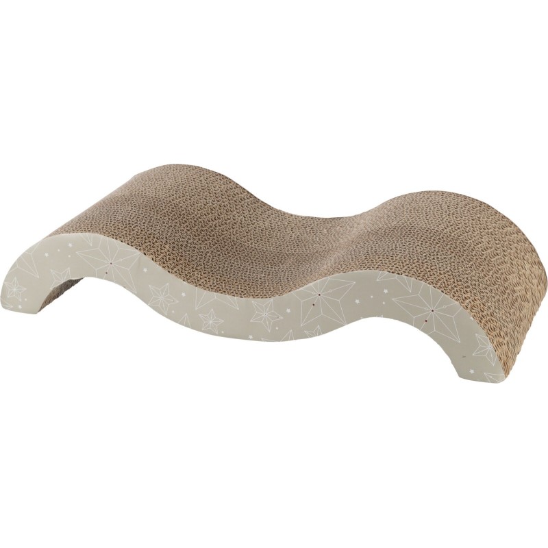 TRIXIE Xmas Drapak fala dla kota kartonowy z kocimiętką 50 x 9 x 23 cm - beż/złoto