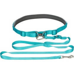 TRIXIE Pas biodrowy ze smyczą dla małych i średnich psów S-M - turkusowy