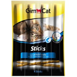 GIMCAT Sticks Paluszki dla kota z łososiem i pstrągiem 4 szt.