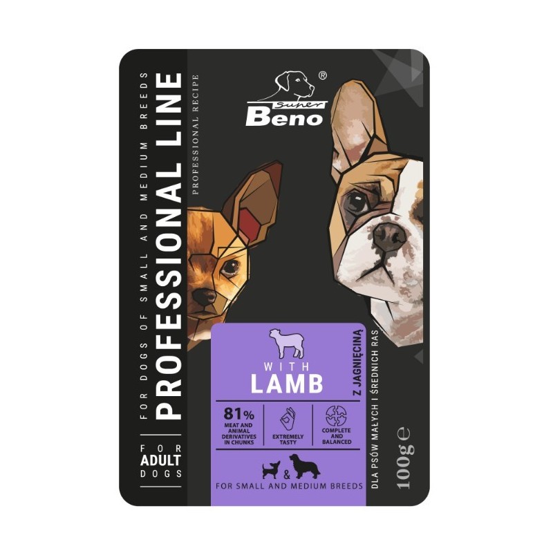 SUPER BENO DOG Lamb z jagnięciną 100g (saszetka)