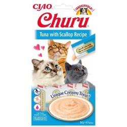 INABA CAT CHURU Tuńczyk z przegrzebkami 4x 14g (56g)