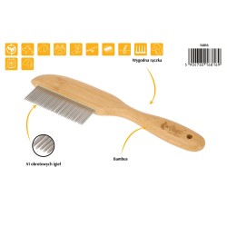 DINGO Grzebień z bambusową rączką 41 obrotowych igieł 21,4 x 5,5 cm