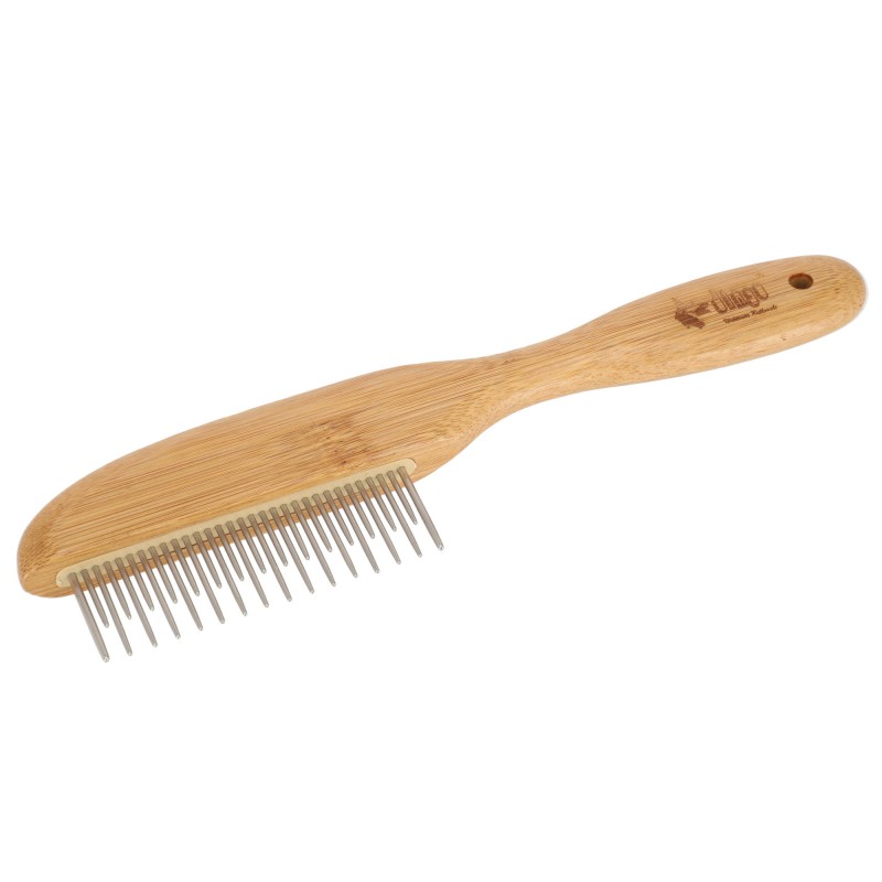 DINGO Grzebień z bambusową rączką 31 naprzemiennych obrotowych igieł 21,4 x 5,5 cm