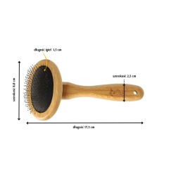 DINGO Szczotka owalna z bambusową rączką 17,5 x 8,8 cm S