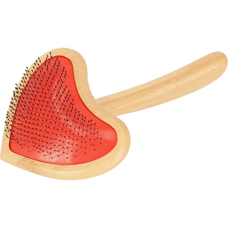 DINGO Szczotka serce z bambusową rączką 18,5 x 10 cm