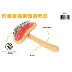 DINGO Szczotka serce z bambusową rączką 18,5 x 10 cm