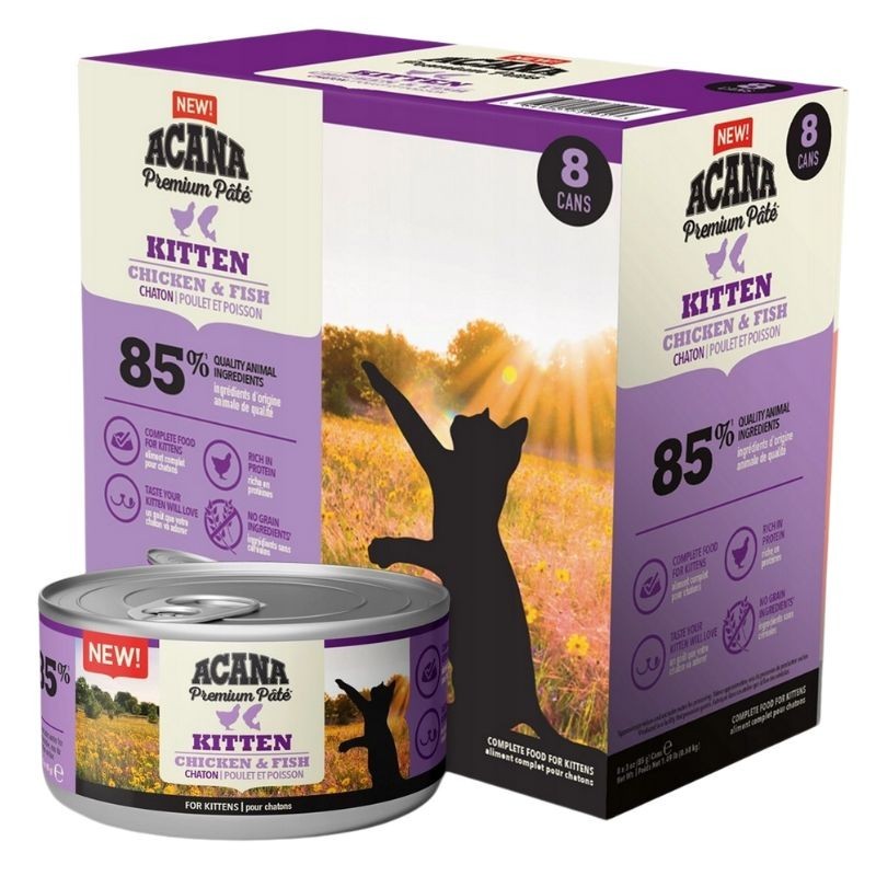 ACANA Kot Premium Pate Kitten Chicken and Fish - kurczak z rybą 8x 85g multipack