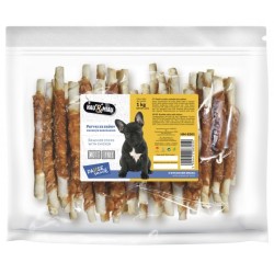 HAU MIAU patyk ze skóry owinięty kurczakiem 1kg