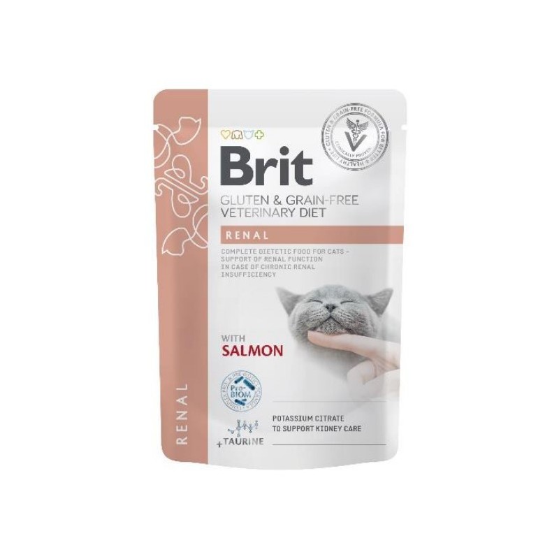 BRIT Veterinary Diets Cat Pouches Fillets in Gravy Renal 85g
