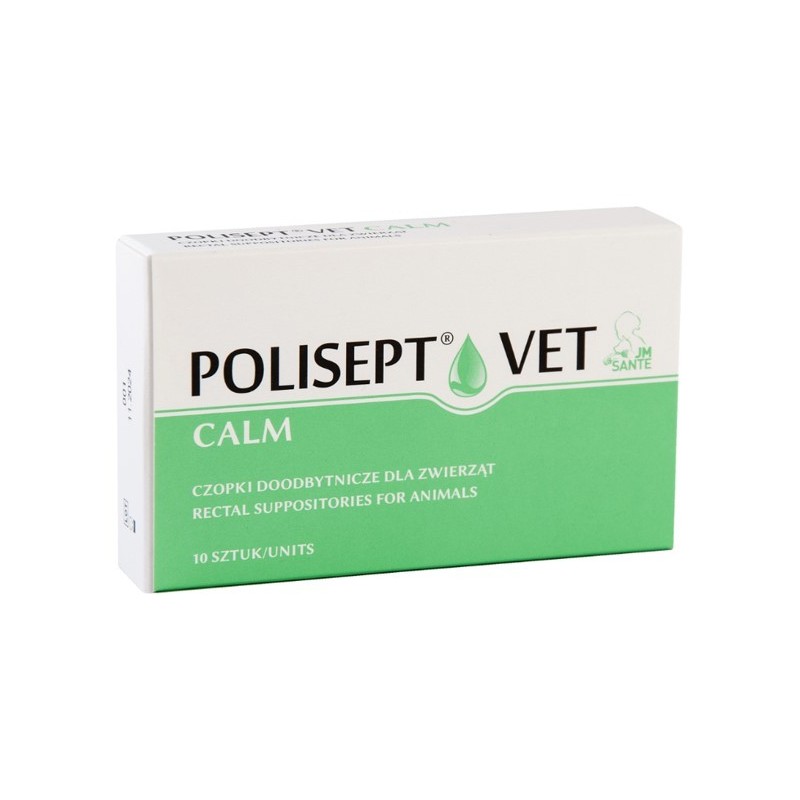 POLISEPT VET Calm czopki doodbytnicze na stres i stany zapalne 10 x 1 g