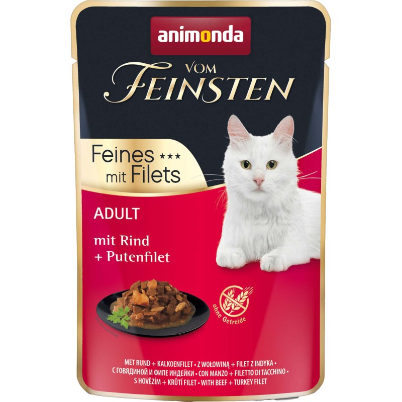 ANIMONDA Cat Vom Feinsten Adult - Wołowina z indykiem 85g (saszetka)