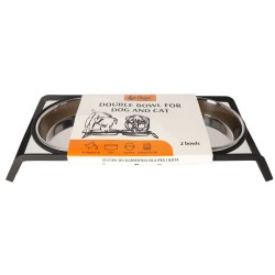 DINGO Zestaw misek metalowych do karmienia dla kota 2x 280ml