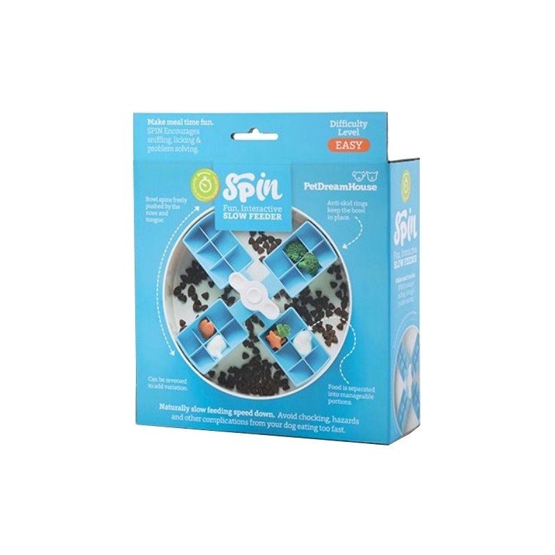 PET DREAM HOUSE Spin Windmill Blue Easy Miska Interaktywna - niebieski