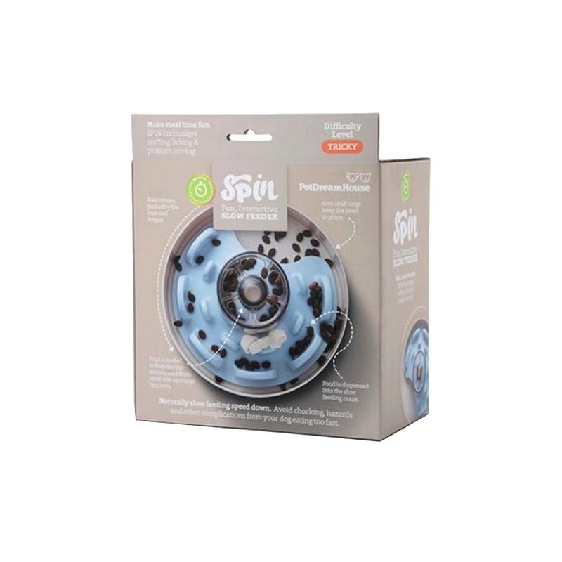 PET DREAM HOUSE Spin UFO Maze Baby Blue Tricky Miska Interaktywna - niebieski