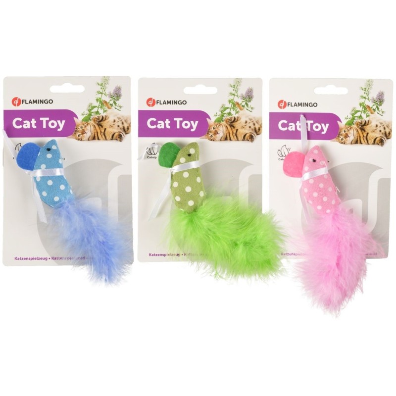 FLAMINGO Myszka z piórkiem kolor mix 1 szt.