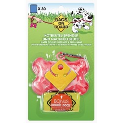 BAGS ON BOARD Dyspenser Kość 30 woreczków - różowy