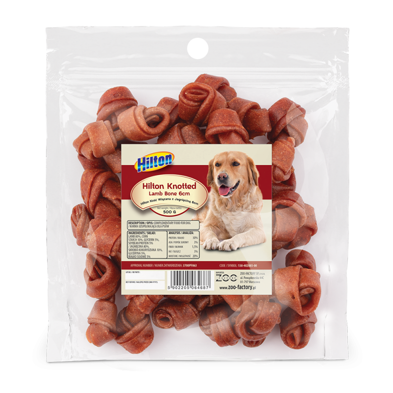 HILTON Przysmak Kość wiązana z jagnięciną 6 cm 500g