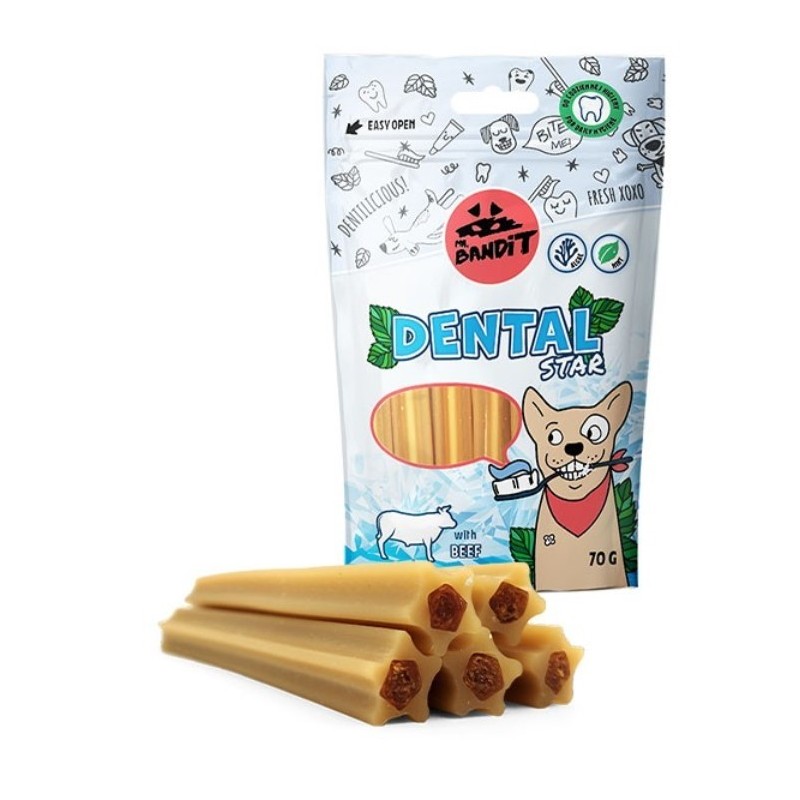 MR. BANDIT Dental Stars with Beef - Wołowina 70g