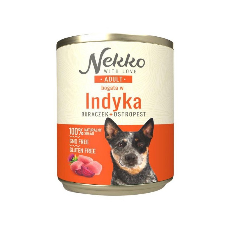 NEKKO Adult indyk, burak i ostropest 800g (puszka)