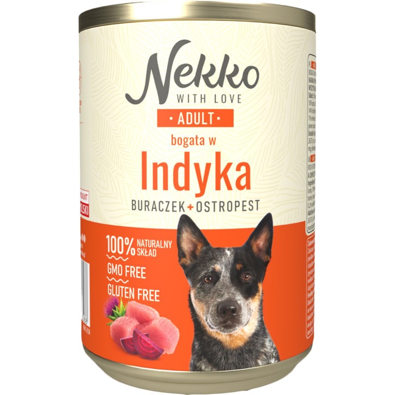 NEKKO Adult indyk, burak i ostropest 400g (puszka)