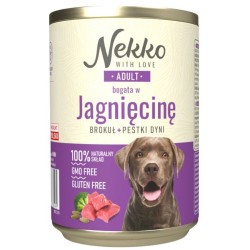 NEKKO Adult jagnięcina, brokuł i pestki dyni 400g (puszka)
