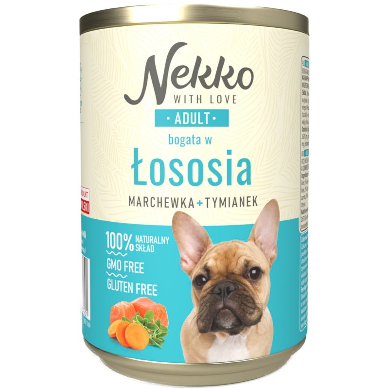 NEKKO Adult łosoś, marchewka i tymianek 400g (puszka)