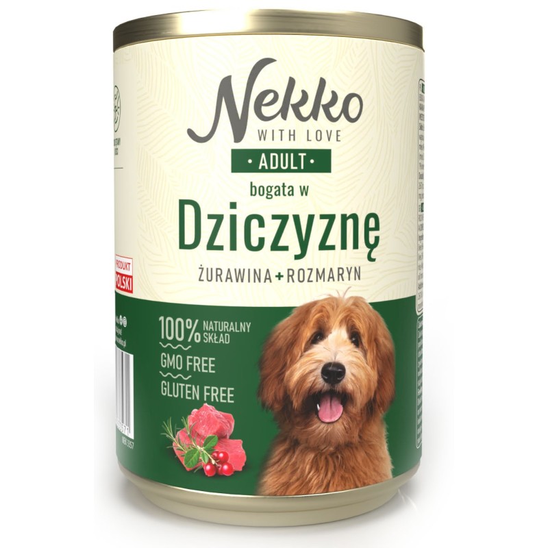 NEKKO Adult dziczyzna, żurawina i rozmaryn 400g (puszka)