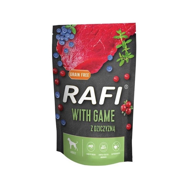 DOLINA NOTECI Rafi Dziczyzna, Borówki i Żurawina 500g (saszetka)