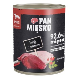 PAN MIĘSKO Indyk z jeleniem 800g 6x 800g