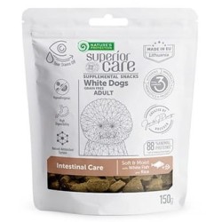 NATURES PROTECTION Superior Care White Dog Adult All breeds Snack Intestinal Care with White Fish and Rice 150g