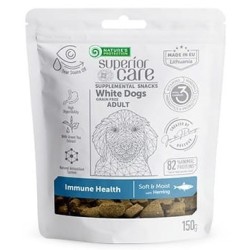 NATURES PROTECTION Superior Care White Dog Adult All Breeds Snack Grain Free Immune Health with Herring 150g