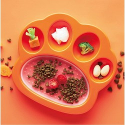 PET DREAM HOUSE Paw 2in1 (miska spowalniająca) Orange Easy 20 x 18 x 3 cm - pomarańczowy