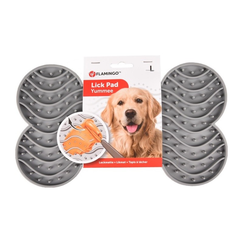 FLAMINGO Lick Pad Mata Antystresowa do lizania L 29 cm - szary