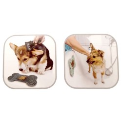 FLAMINGO Lick Pad Mata Antystresowa do lizania M 21 cm - niebieski